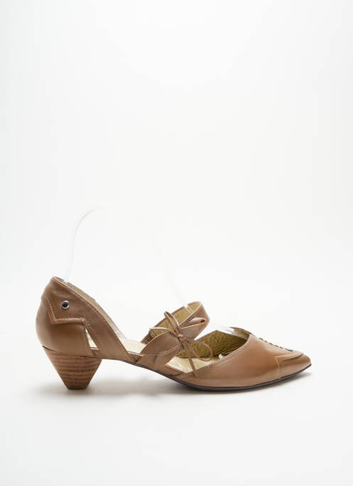 Sandales/nu pieds matière lisse talon de 4 à 6cm beige MADISON femme