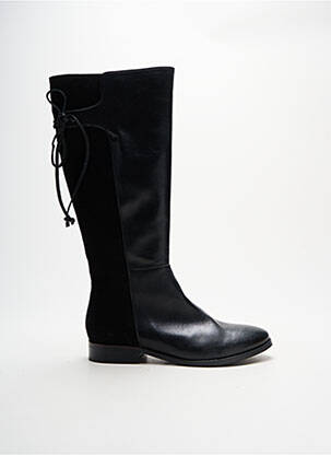 Bottes matière lisse talon plat jusqu'à 3cm noir MKD femme