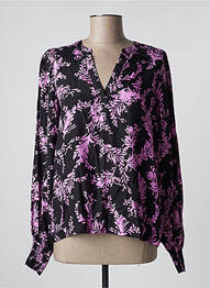 Blouse imprimé fantaisie manches longues noir KAFFE femme