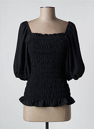 Top stretch manches 3/4 noir KAFFE femme