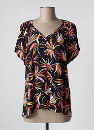 Blouse imprimé fleurs manches courtes noir SUN VALLEY femme