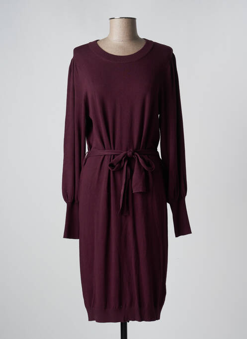 Robe mi-longue manches longues manches longues violet KAFFE femme