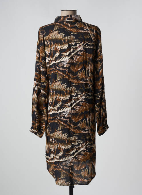 Robe mi-longue marron KAFFE pour femme