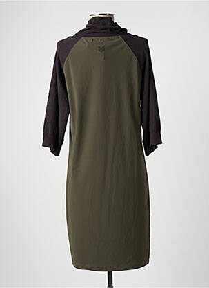 Robe mi-longue vert HBT femme