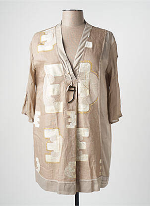 Tunique manches longues beige ELISA CAVALETTI femme