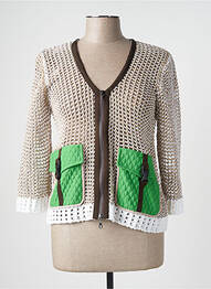 Gilet manches longues beige TRICOT CHIC femme