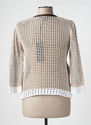 Gilet manches longues beige TRICOT CHIC femme