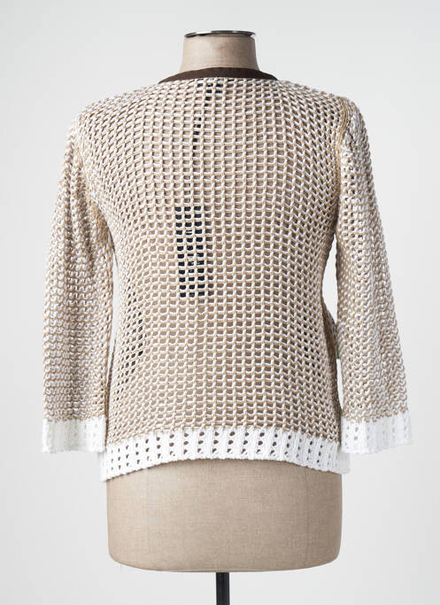 Gilet manches longues beige TRICOT CHIC pour femme