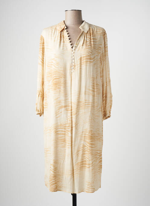 Robe mi-longue beige YAYA femme