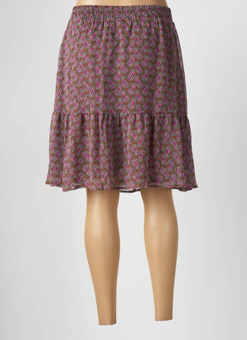 Jupe mi-longue marron KAFFE pour femme