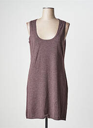 Robe mi-longue sans manche sans manche marron PLACE À PART femme