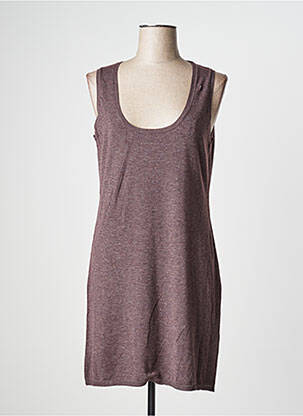 Robe mi-longue sans manche sans manche marron PLACE À PART femme
