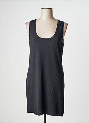 Robe mi-longue sans manche sans manche noir PLACE À PART femme