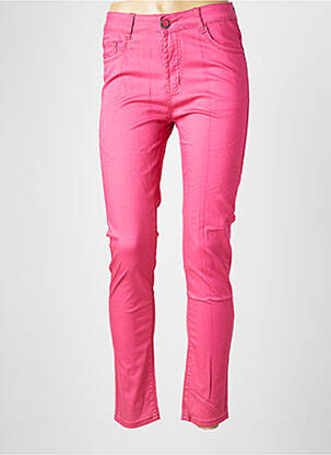 Pantalon slim tissage popeline taille normale rose X-MAX femme