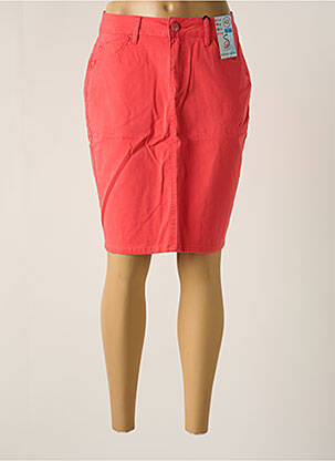 Jupe mi-longue coupe droite rose S.QUISE femme
