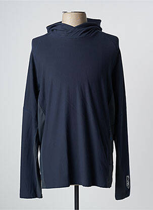 Sweat-shirt à capuche tissage jersey manches longues bleu LOOKING homme