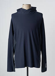 Sweat-shirt à capuche tissage jersey manches longues bleu LOOKING homme