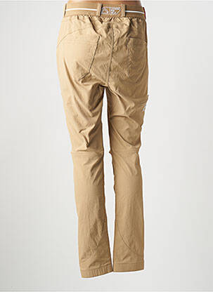 Pantalon slim taille élastique taille normale beige LOOKING FOR WILD femme
