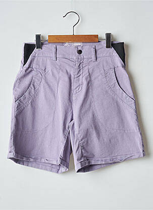 Bermuda tissage popeline taille normale violet LOOKING femme