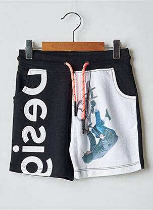 Bermuda tissage popeline taille élastique noir DESIGUAL garcon