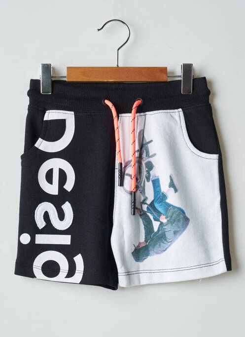 Bermuda tissage popeline taille élastique noir DESIGUAL garcon