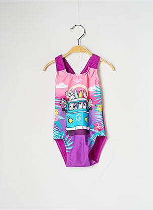 Maillot de bain 1 pièce tissage satiné violet SPEEDO fille