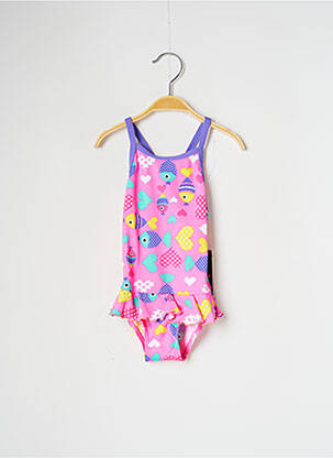 Maillot de bain 1 pièce tissage satiné rose FUNKITA fille