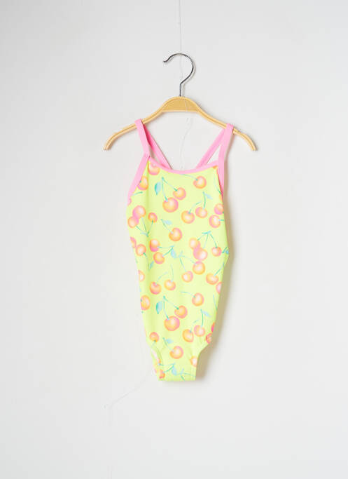Maillot de bain 1 pièce tissage satiné jaune FUNKITA fille