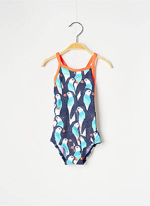 Maillot de bain 1 pièce tissage satiné bleu FUNKITA fille