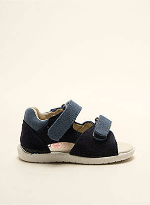 Sandales/nu pieds nubuck bout rond bleu PLAKTON garcon
