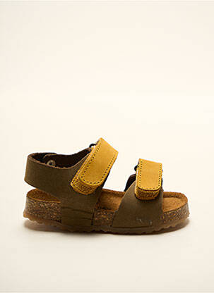 Sandales/nu pieds tissage satiné bout ouvert jaune PLAKTON garçon