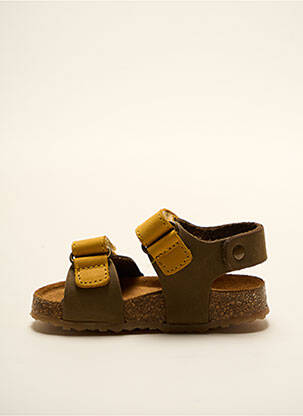 Sandales/nu pieds tissage satiné bout ouvert jaune PLAKTON garçon
