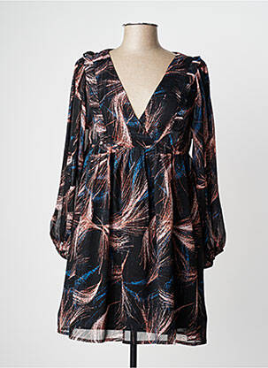 Robe courte manches longues manches longues noir MOLLY BRACKEN femme