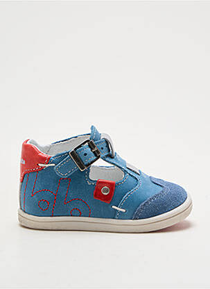 Sandales/nu pieds tissage satiné bout rond bleu BABYBOTTE garcon