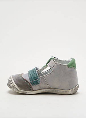 Sandales/nu pieds tissage satiné bout rond gris GBB garcon