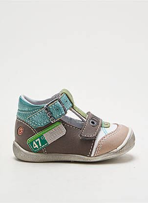 Sandales/nu pieds tissage satiné bout rond vert GBB garcon