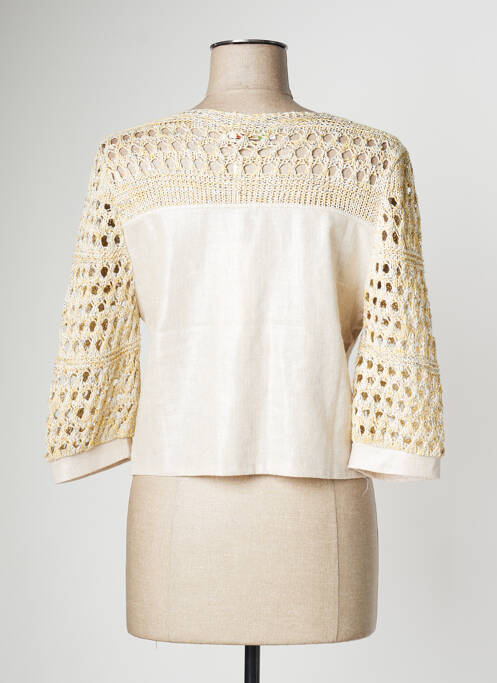 Gilet manches longues beige CINZIA CALDI femme