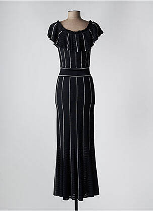 Robe longue manches courtes manches courtes noir JOSEPH RIBKOFF femme