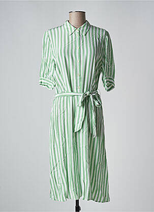Robe mi-longue manches courtes manches courtes vert TOMMY HILFIGER femme