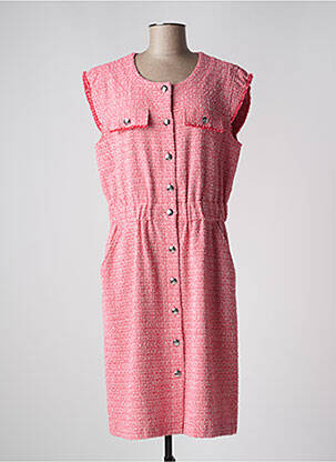Robe mi-longue manches courtes manches courtes rose CAROLINE BISS femme
