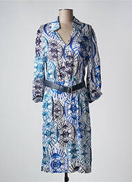Robe mi-longue manches 3/4 manches 3/4 bleu CAROLINE BISS femme