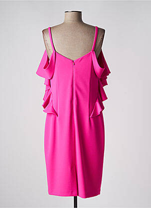 Robe mi-longue tissage crêpe fines bretelles rose JOSEPH RIBKOFF femme