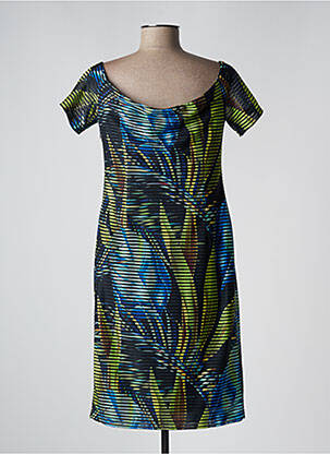 Robe mi-longue imprimé fantaisie manches courtes noir JOSEPH RIBKOFF femme