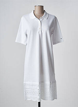 Robe mi-longue manches courtes manches courtes blanc TOMMY HILFIGER femme