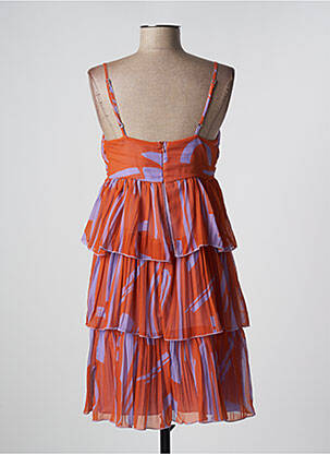 Robe mi-longue coupe fluide fines bretelles orange MÊME ROAD femme