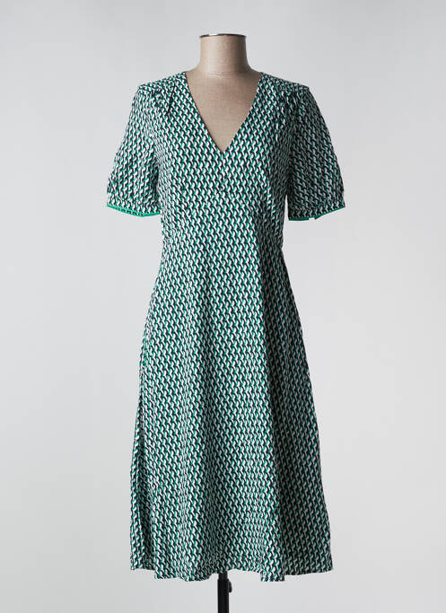 Robe mi-longue manches courtes manches courtes vert TOMMY HILFIGER femme