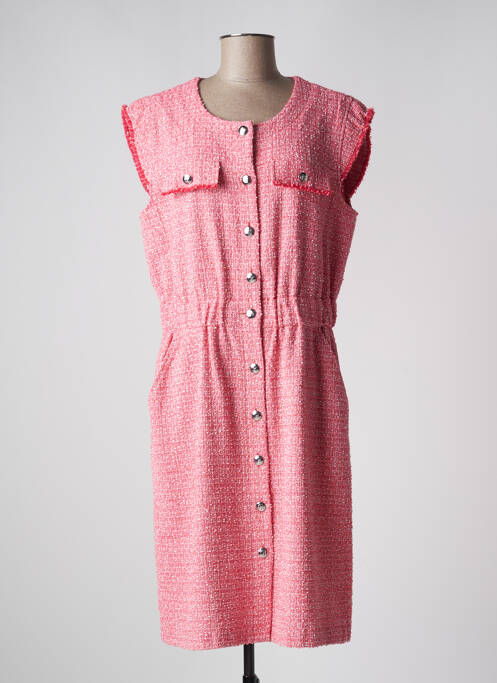 Robe mi-longue manches courtes manches courtes rose CAROLINE BISS femme