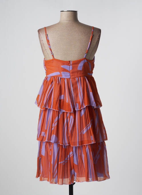 Robe mi-longue coupe fluide fines bretelles orange MÊME ROAD femme