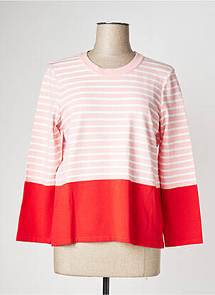 Pull coupe cintrée manches 3/4 rose DEVERNOIS femme