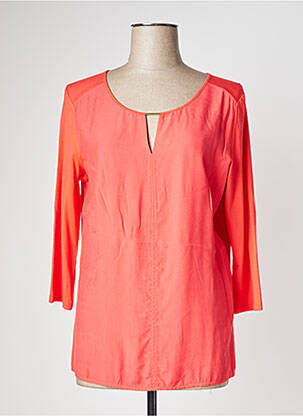 Top coupe cintrée manches 3/4 orange DEVERNOIS femme